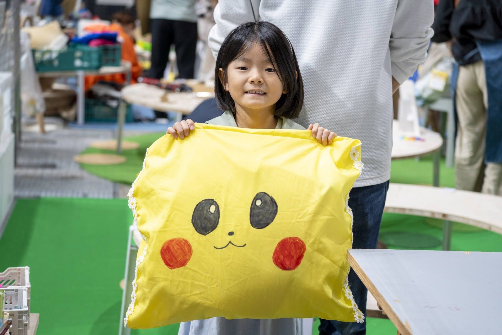 ふわふわの特大クッションが完成!